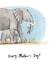 Cute Mother's Day Card - Elephants - Watercolour created by Becca Hall illustration