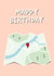 Cute birthday card - unique map themed birthday card for friends and family. created by That Little Map Shop