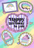 Fun, colourful Birthday card with explosion of rainbow colours! created by Helen Leppert Designs