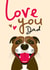 Cute Father's Day Card - From the Dog - Staffordshire Bull Terrier created by Diva Doodle Designs