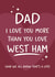 Funny Father's Day Card - West Ham Football Club created by Tiger Feet Creations