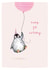 Cute 1st Birthday Card - Penguin - Balloon created by Louise Mulgrew