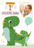 Cute Fathers Day Photo Card - First Fathers Day - Dinosaur created by Hollie McManus Illustration