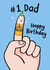No1 Dad Birthday Card - Funny - Finger Drawing created by Fliss Muir