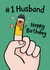 No1 Husband Birthday Card - Funny - Finger Drawing created by Fliss Muir