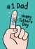 No1 Dad Father's Day Card - Funny - Finger Drawing created by Fliss Muir