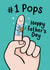 No1 Pops Father's Day Card - Funny - Finger Drawing created by Fliss Muir