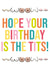 Funny Birthday Card For Friends - Hope Your Birthday Is The Tits! created by Kiss My Card