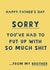 Cheeky Father’s Day Card - Put Up With So Much Shit - From Daughter created by Giddy Kipper
