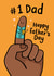 No.1 Dad Father's Day Card - Funny - Finger Drawing created by Fliss Muir