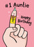 Cute Birthday Card - Finger Drawing - No1 Auntie - For Aunt created by Fliss Muir