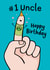 Cute Birthday Card - Finger Drawing - No1 Uncle created by Fliss Muir