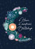 Pretty Birthday Card - Floral Moon - Illustration created by sundownmoonup