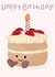 Cute plush cake birthday card created by Pink Sky Studios