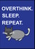 Overthink Sleep Repeat Sleeping Cat Funny Birthday Card For Overthinking Friend created by Nisha Prabhu