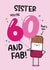 Cute Birthday Card - Sister - 60th created by Twisted Haggis
