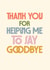 Classic Thank You Card - Helping with Bereavement - Saying Goodbye created by Rebecca Prinn