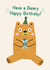 Cute Birthday Card - Have a Beary Happy Birthday - Bear created by Betheny Waygood