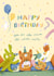 Cute Birthday Card - Party Animals - For Kids created by Miss NoProblem