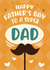 Fun Fathers Day Card - Super Dad - Graphic Moustache created by Liverpool Card Studio