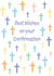 Modern Confirmation Card - Best Wishes - Colourful Crosses created by size3art