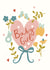 Cute New Baby Card - Baby Girl Congratulations - First Baby Heart Illustration created by Abbie Imagine