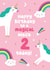 Cute Unicorn Birthday Card - 2 Today - For Niece created by Pixie Studio