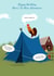 Funny camping birthday card created by Sarah Barker Illustrations