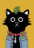 Cute Birthday Card - Punk Cat created by Baldy And The Fidget