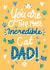 Classic Fathers Day Card - From The Cat - Incredible Cat Dad created by Kamiya Chirodian