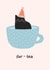 Cute 30th Birthday Card - Fur-tea - Cat Thirty Pun created by @hollielonglanddesigns