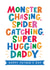 Cute Father's Day card for a Daddy - Monster chasing - Spider catching created by Dotty Black