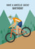 Punny Birthday Card - Mountain Biking - Cycling created by Helen Richmond
