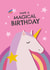 Pretty Birthday Card - Unicorn - For Girls created by Jellytot Illustration