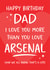 Funny Birthday Card - For Dad - Arsenal Football created by Tiger Feet Creations