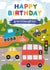 Cute 1st Birthday Card - For Granddaughter - Cars, Diggers and Trucks created by Made by Burbs