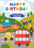 Cute 1st Birthday Card - For Nephew - Cars, Diggers and Trucks created by Made by Burbs
