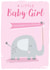 Cute New Baby Card - Baby Girl - Elephant created by Cesca Hoyle