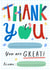 Cute Thank You Teacher Card - Personalise - From The Kids created by Dalia Clark Design