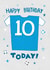 Cool Football Birthday Card - 10 Today - Blue Football Shirt created by Pencilface