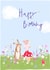 Cute Happy Birthday Card - For Her - Fairies - Bunny Rabbit created by By Katie Wells