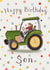 Cute Birthday Card - For Son - Farmer & Tractor created by Love Lucy Illustration