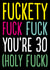Rude 30th Birthday Card - Fuckety Fuck 30 created by The Buddy Fernandez Card Co.