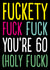 Rude 60th Birthday Card - Fuckety Fuck 60 created by The Buddy Fernandez Card Co.