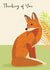 Modern Thinking Of You Card - Cute Fox created by Beverley Edge Illustrations