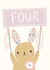 Cute Birthday Card - 4 Today - Bunny Rabbit created by Vicky Carpenter