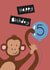 Cute Birthday Card - Age 5 - Monkey created by Lucy Driver
