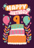 Pretty Birthday Card - 9th - Cake created by Harkiran Kalsi
