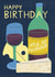 Classic Birthday Card - Wine & Cheese - For Him created by Laura Darrington Design Ltd.