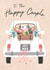 Arty Wedding Card - Wedding Car - Happy Couple created by Laura Darrington Design Ltd.